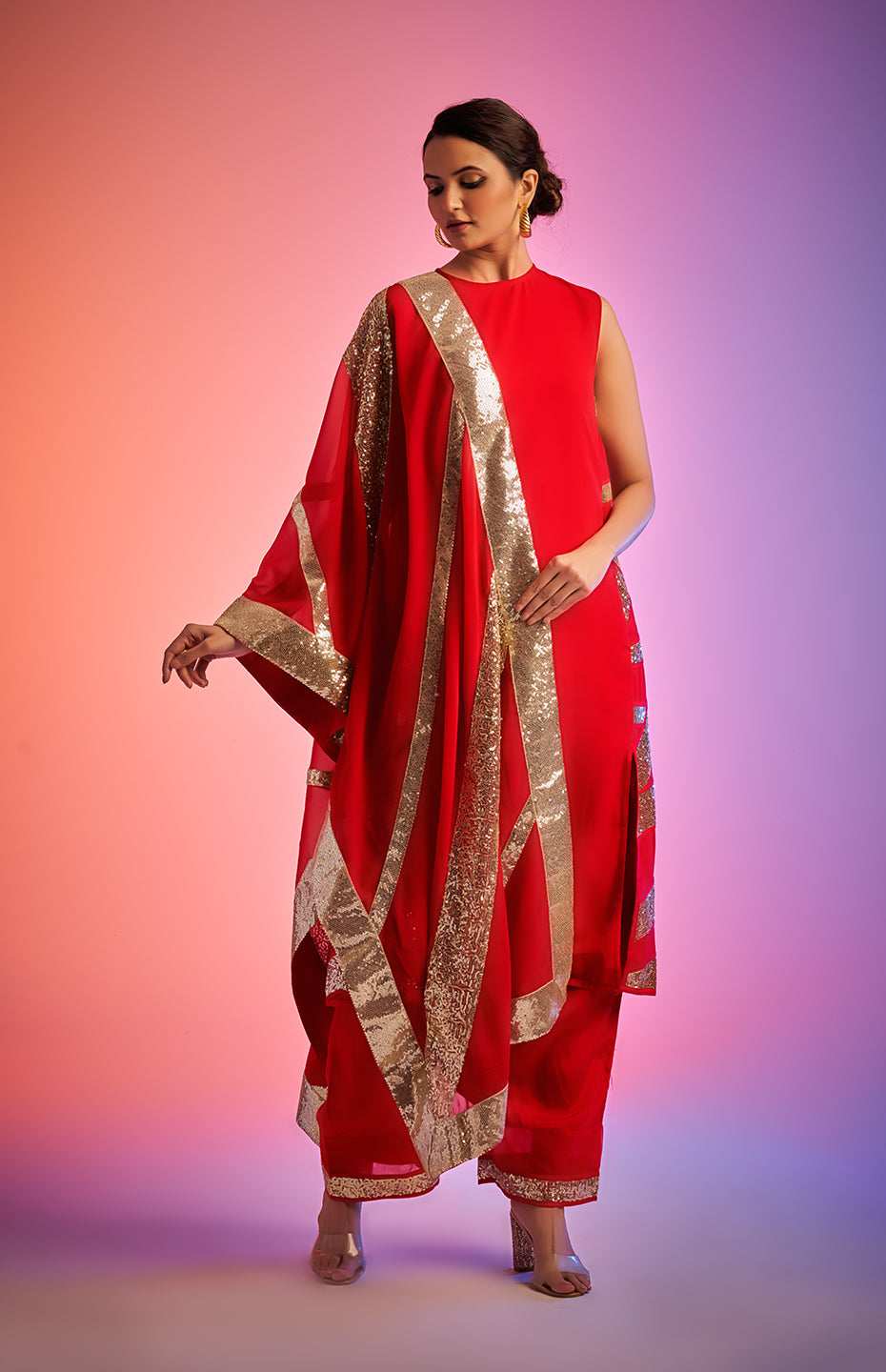Red Sequins Stole