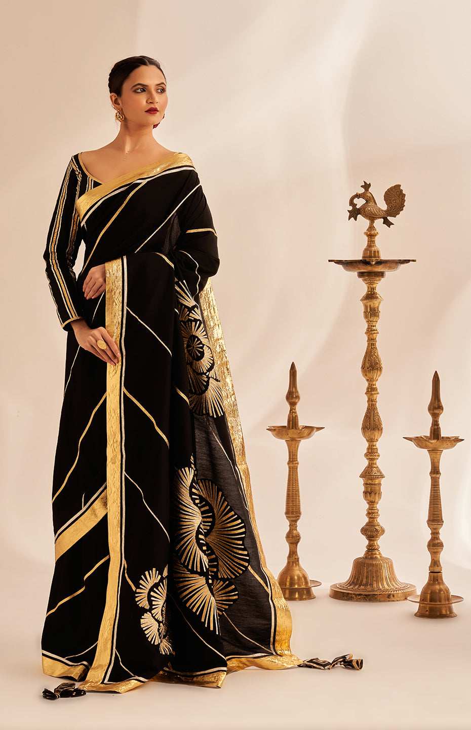 Black Rose Gota Saree