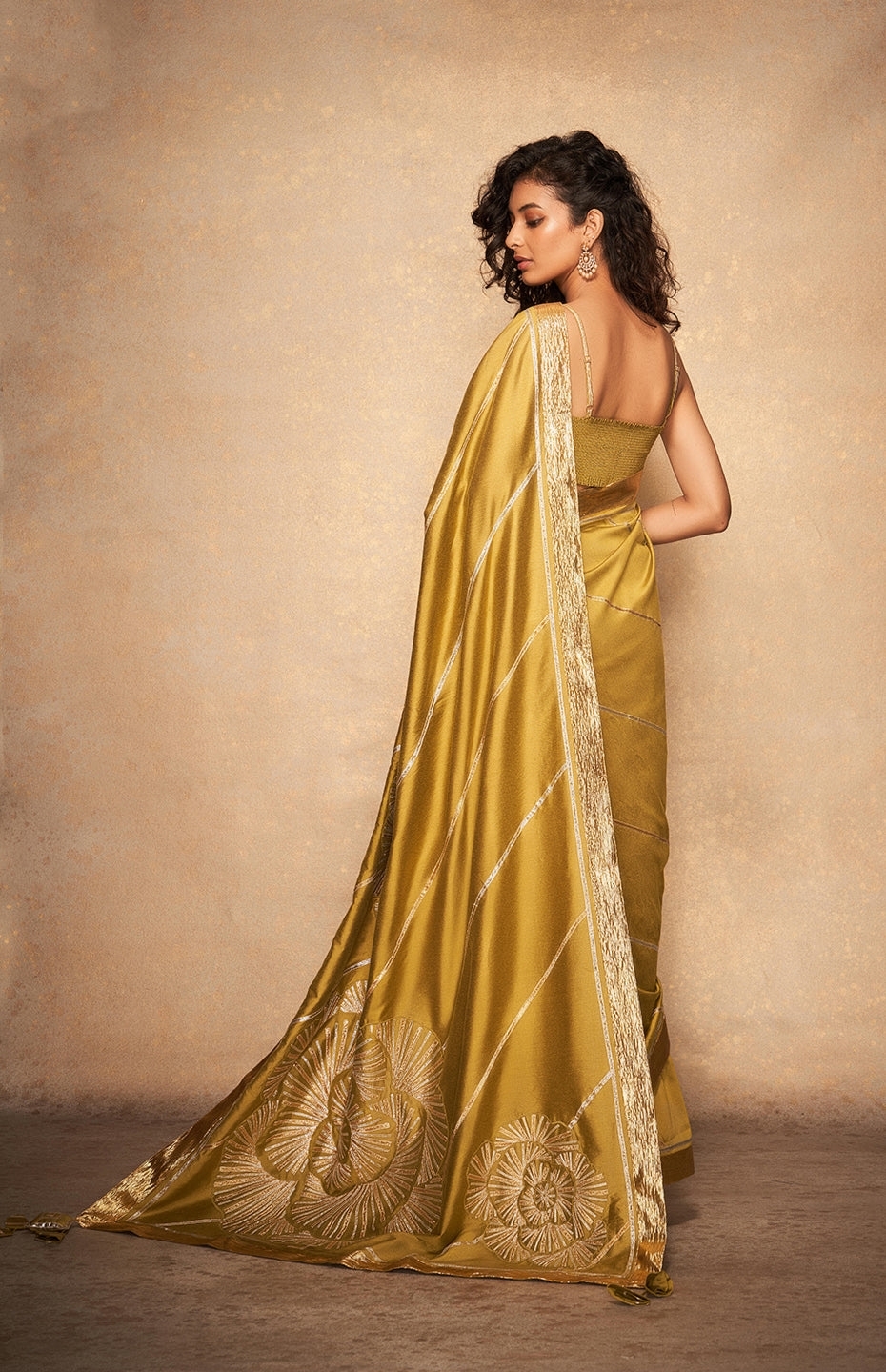 Olive Rose Gota Saree