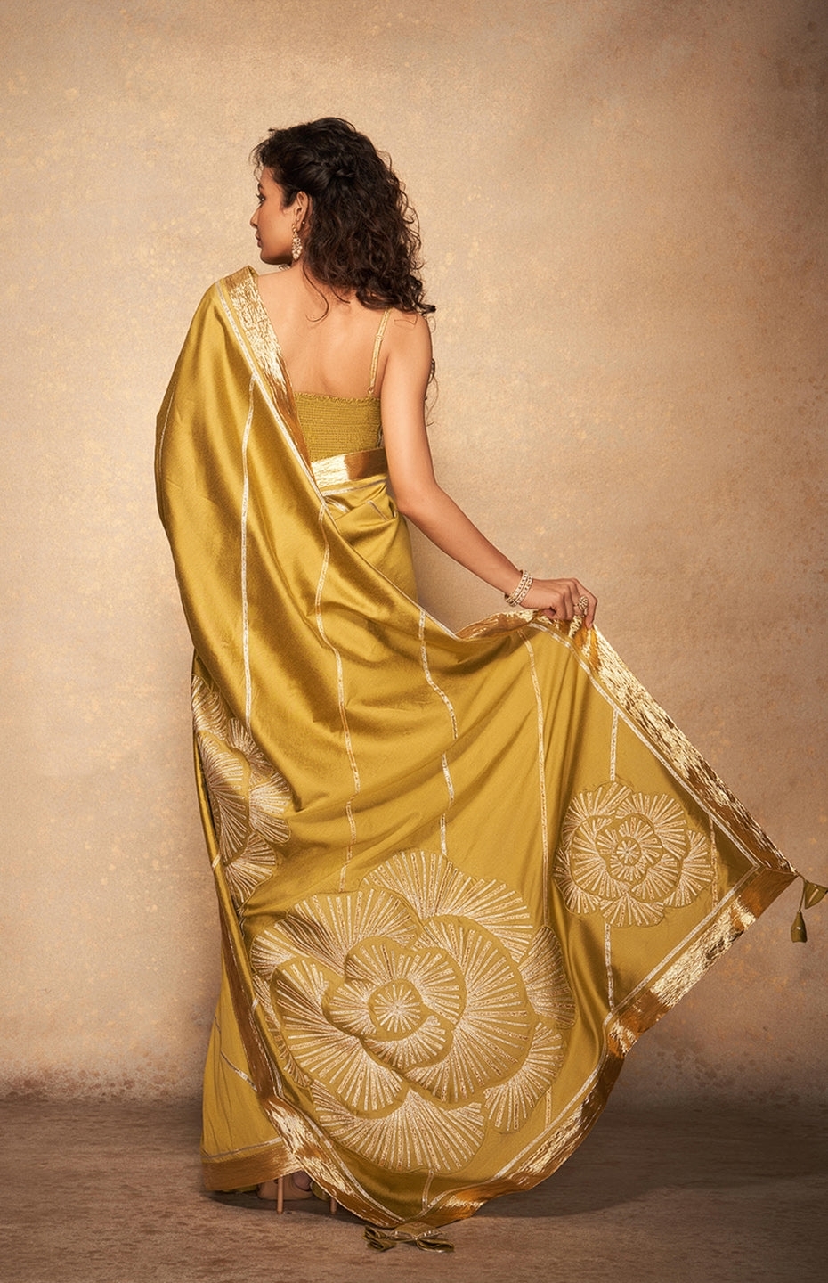 Olive Rose Gota Saree