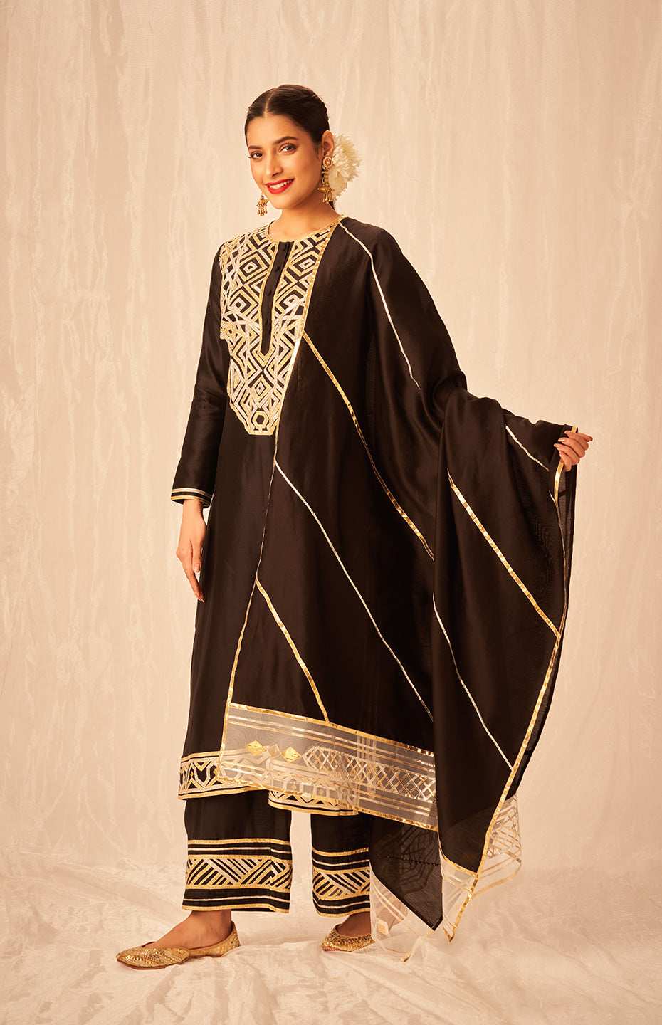 Black A Line Kurta