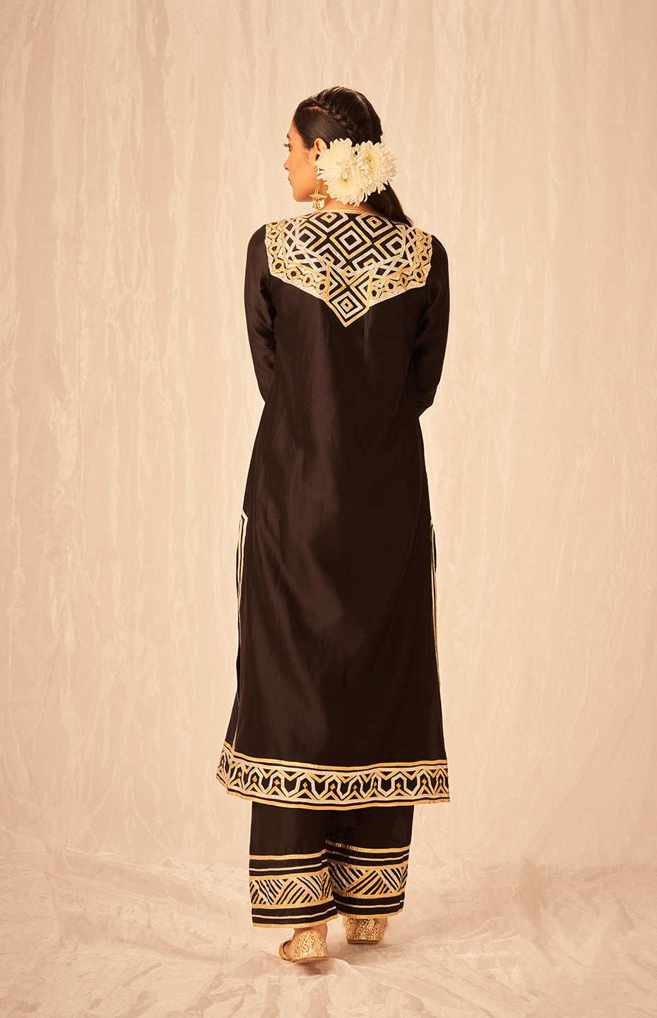 Black A Line Kurta