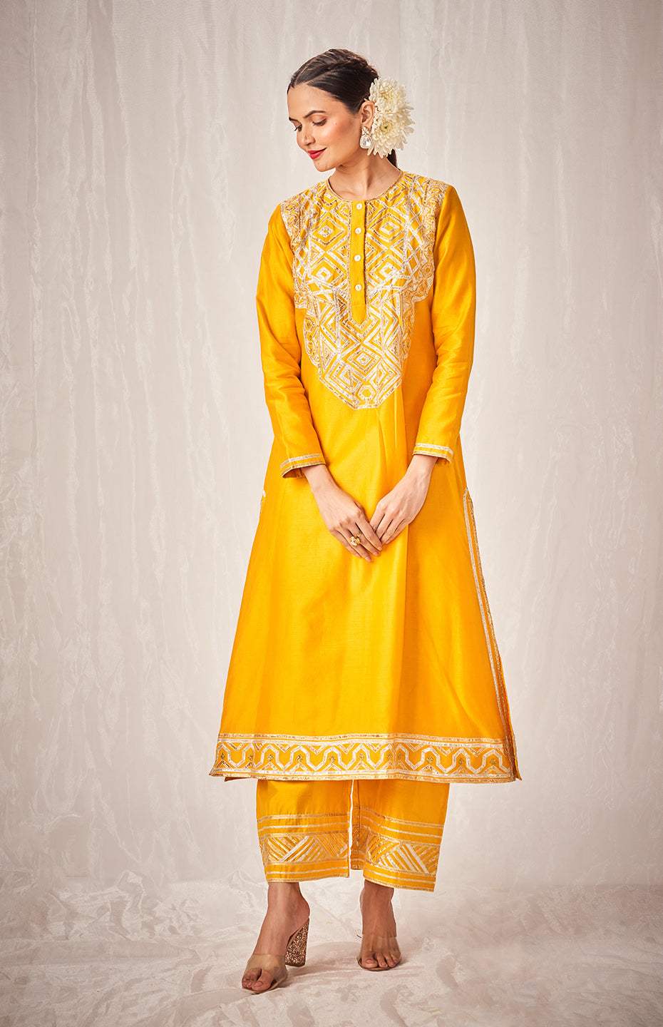 Mustard A Line Kurta