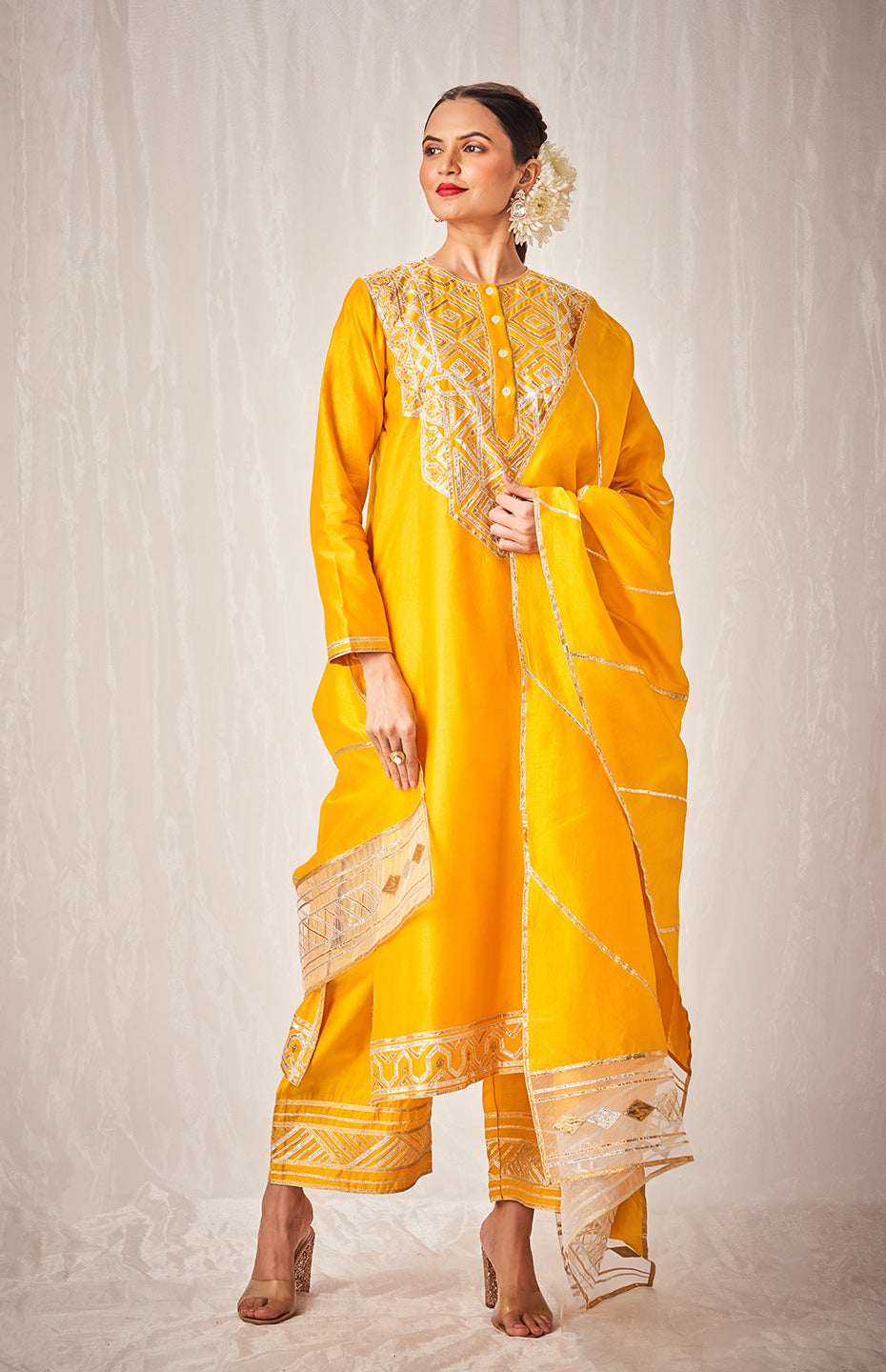 Mustard A Line Kurta