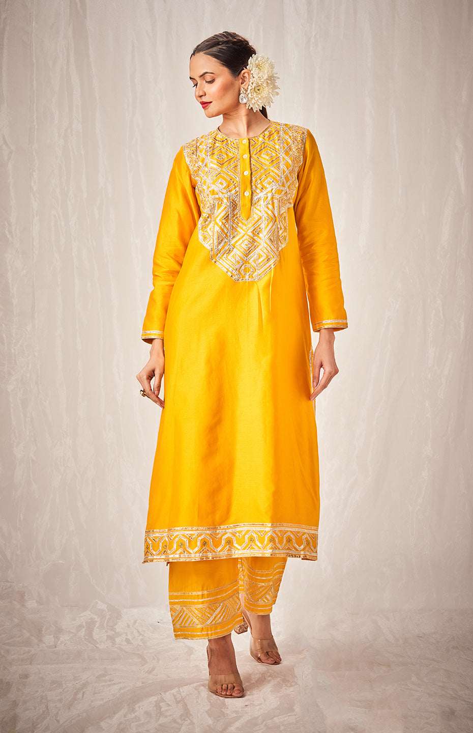 Mustard A Line Kurta