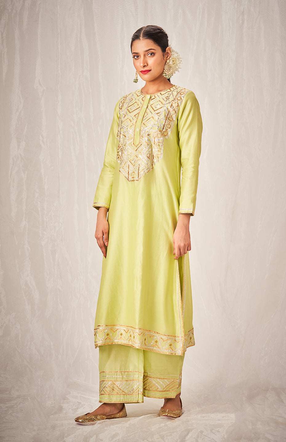 Pista Green A Line Kurta