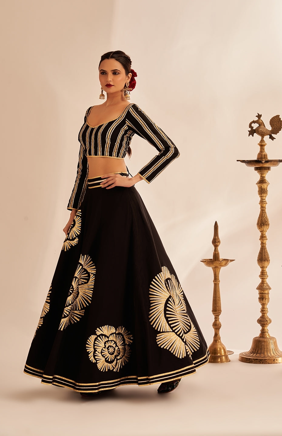 Black Rose Gota Skirt