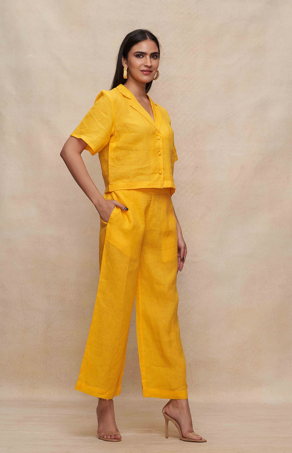 Yellow Crop Shirt-2