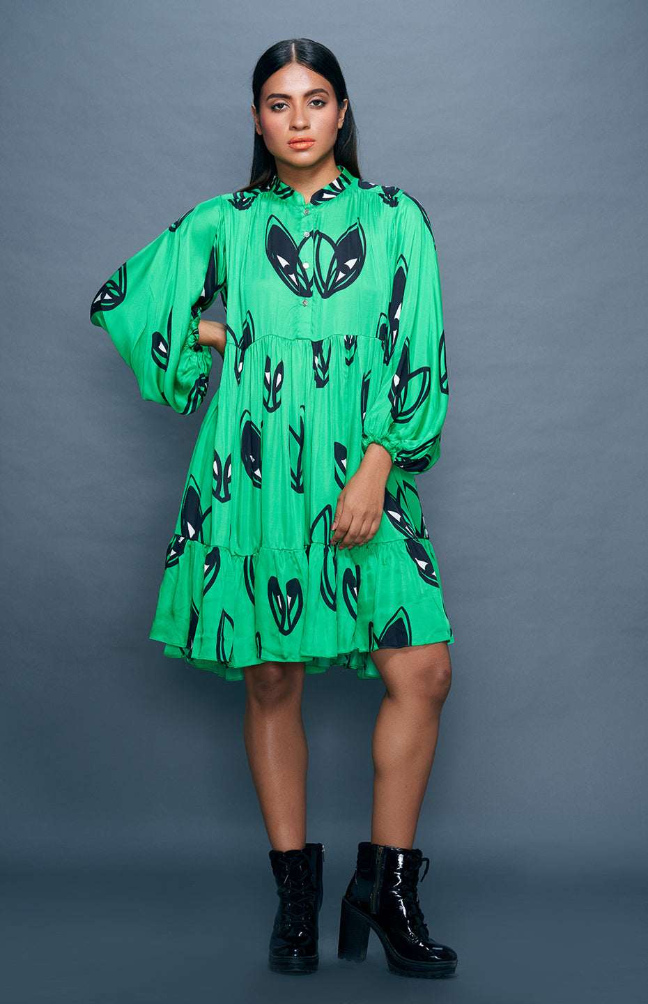 Green Midi Tiered Dress