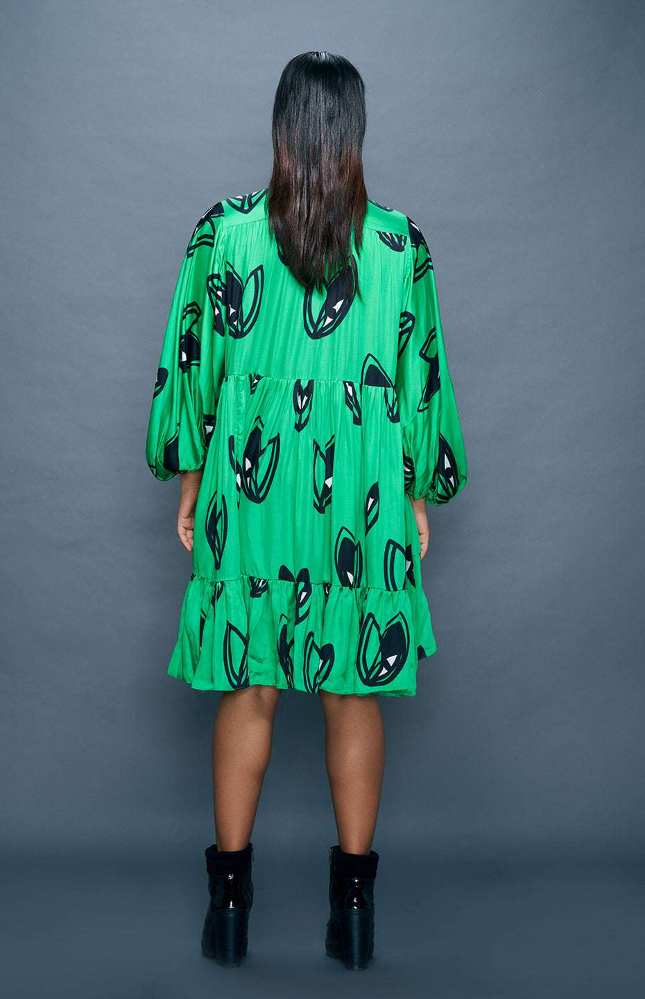 Green Midi Tiered Dress