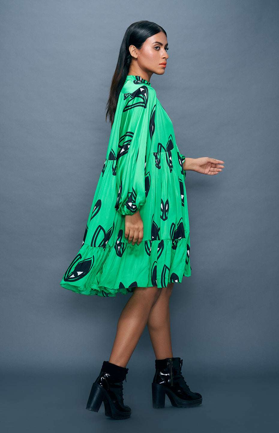 Green Midi Tiered Dress