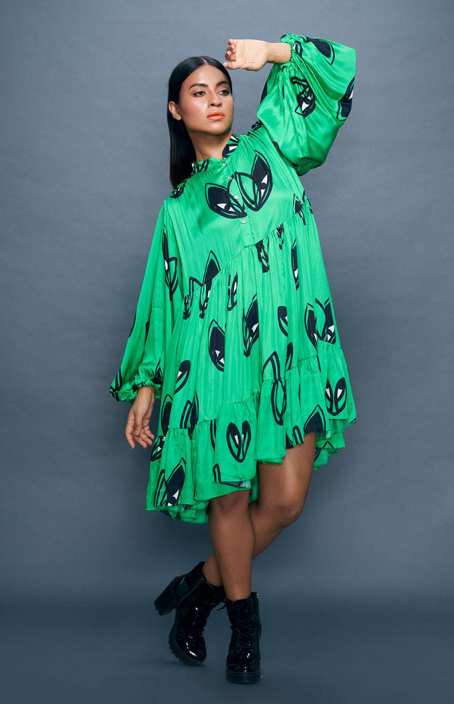 Green Midi Tiered Dress