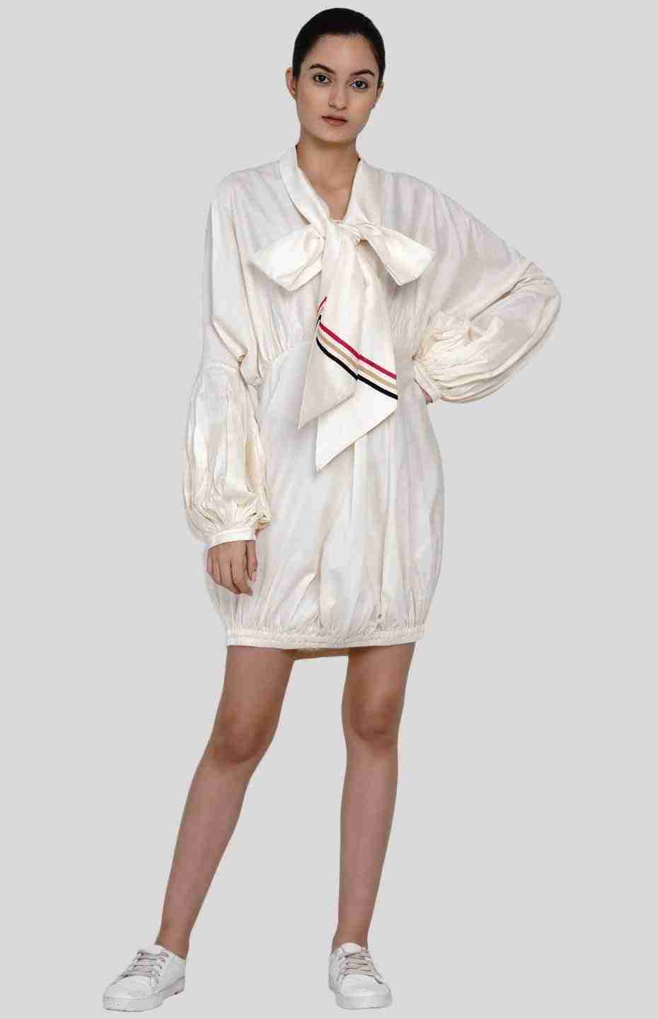 Off-White Tie-Up Collar Shirt