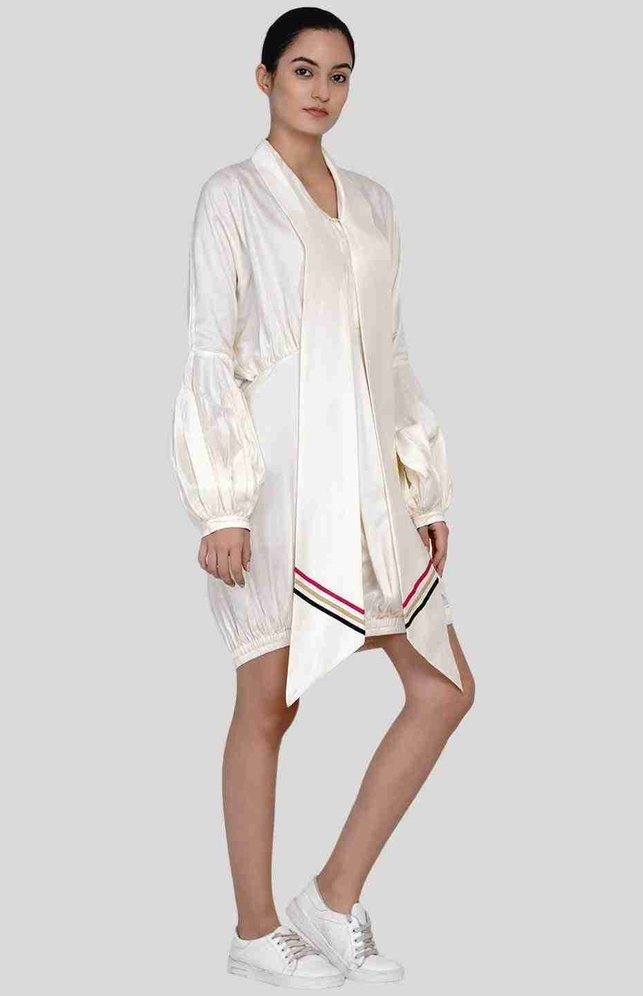 Off-White Tie-Up Collar Shirt