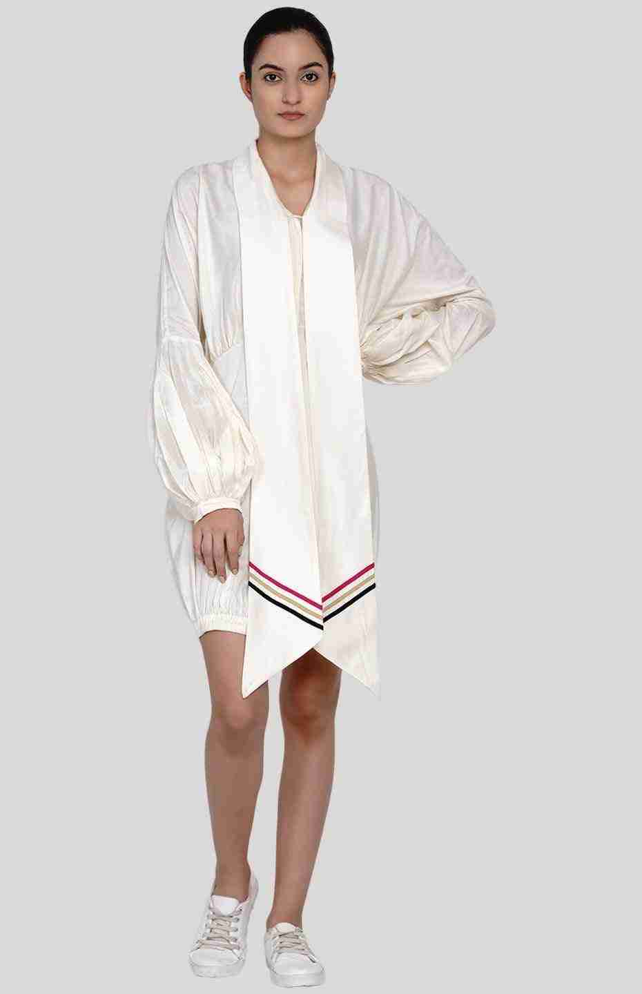 Off-White Tie-Up Collar Shirt