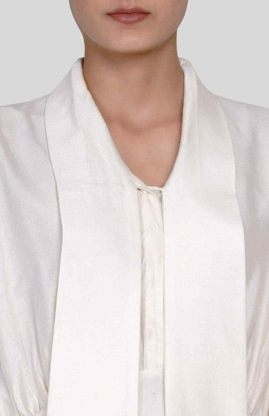 Off-White Tie-Up Collar Shirt