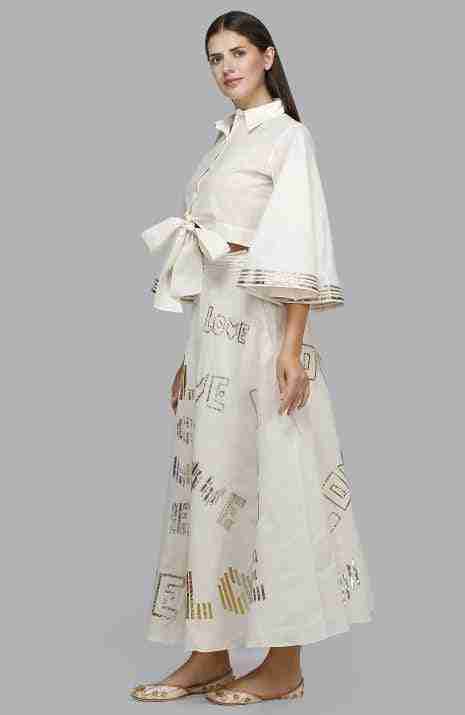 Barcode Tie Up Shirt