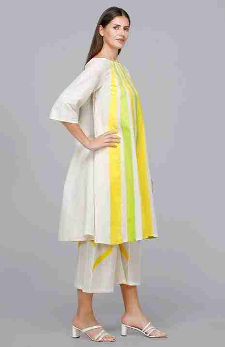 Yellow & Green Rays Circular Dress