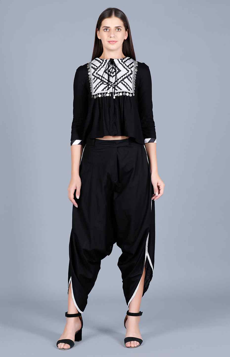 Black Drop Crotch Pants
