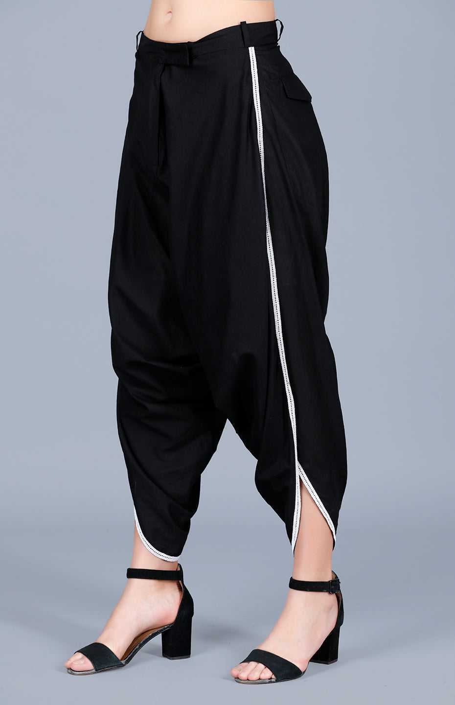 Black Drop Crotch Pants