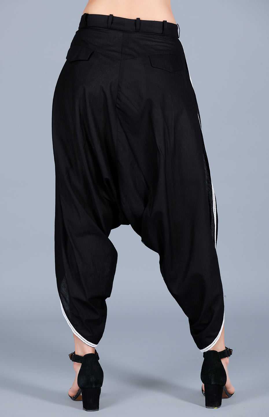 Black Drop Crotch Pants