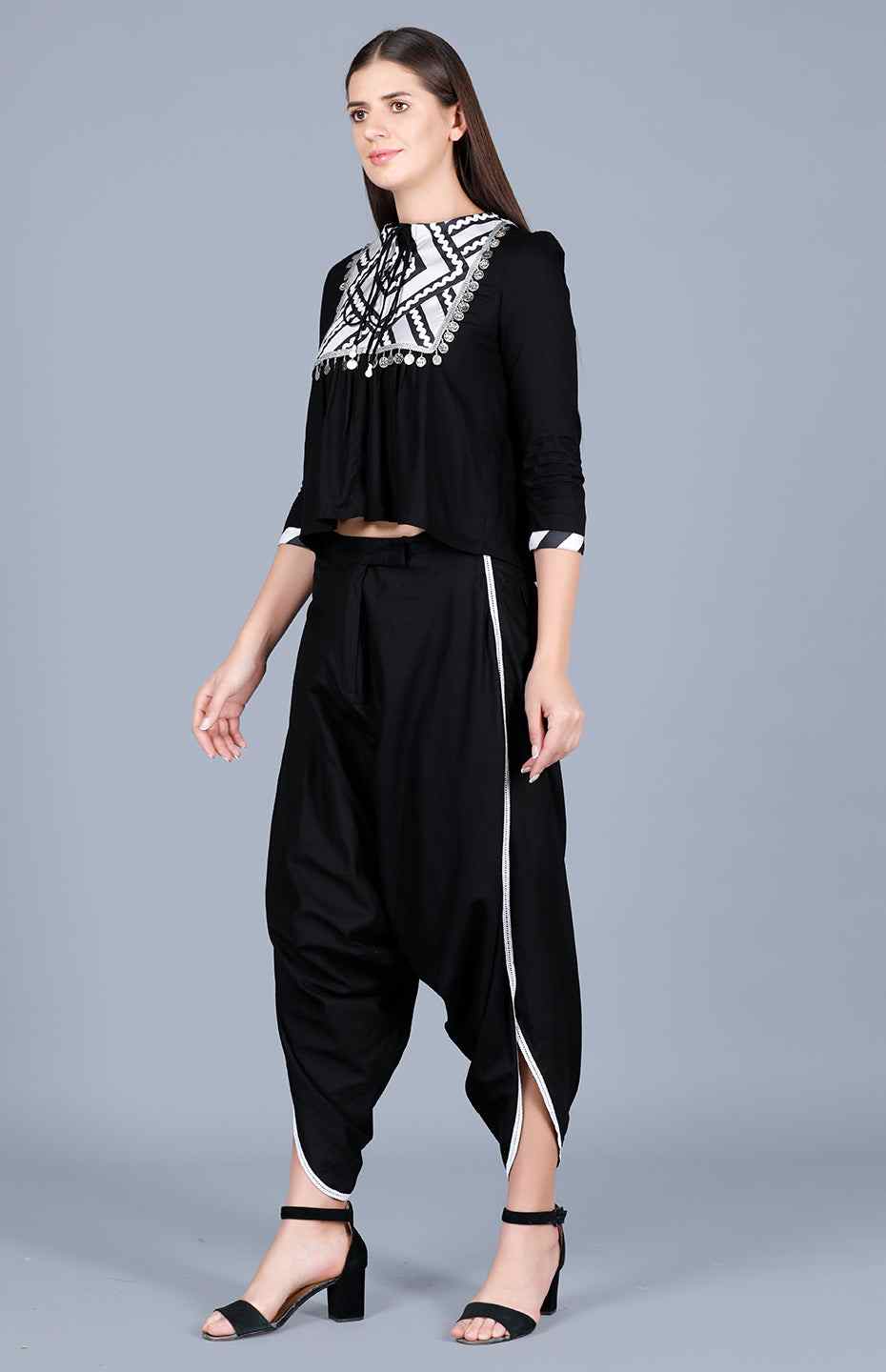 Black Drop Crotch Pants
