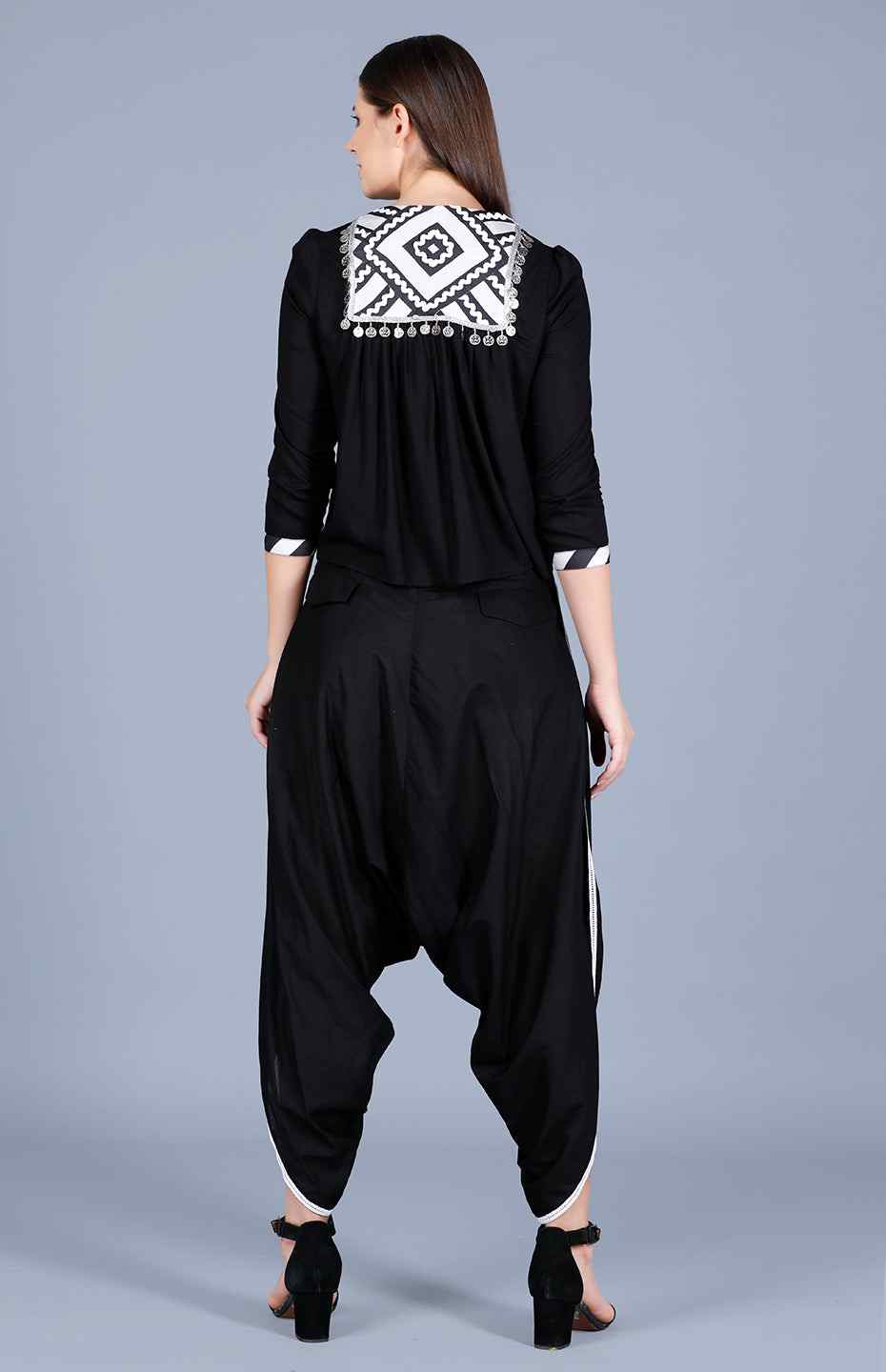 Black Drop Crotch Pants