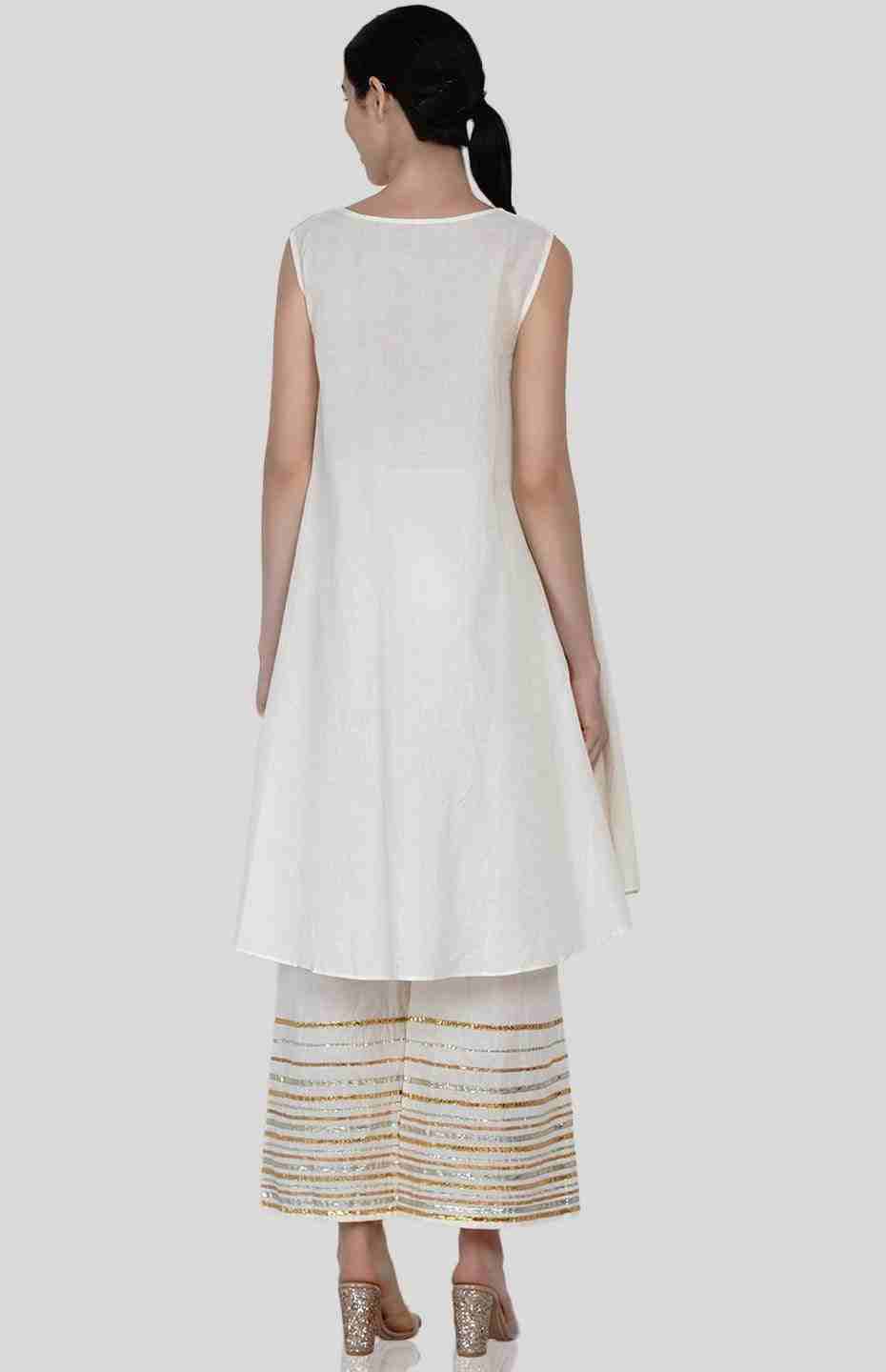 Off-White Sleeveless Kurta