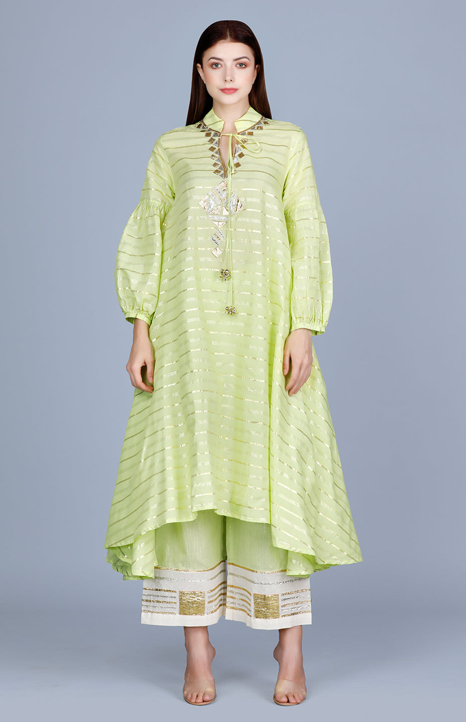 Barfi Lime Green Circular Tunic