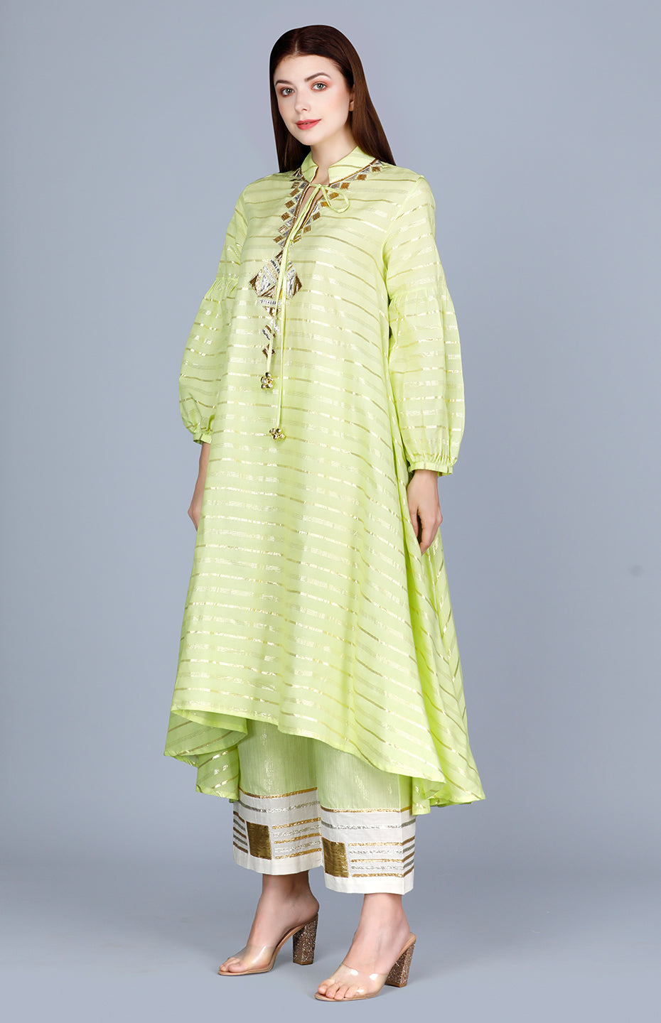 Barfi Lime Green Circular Tunic