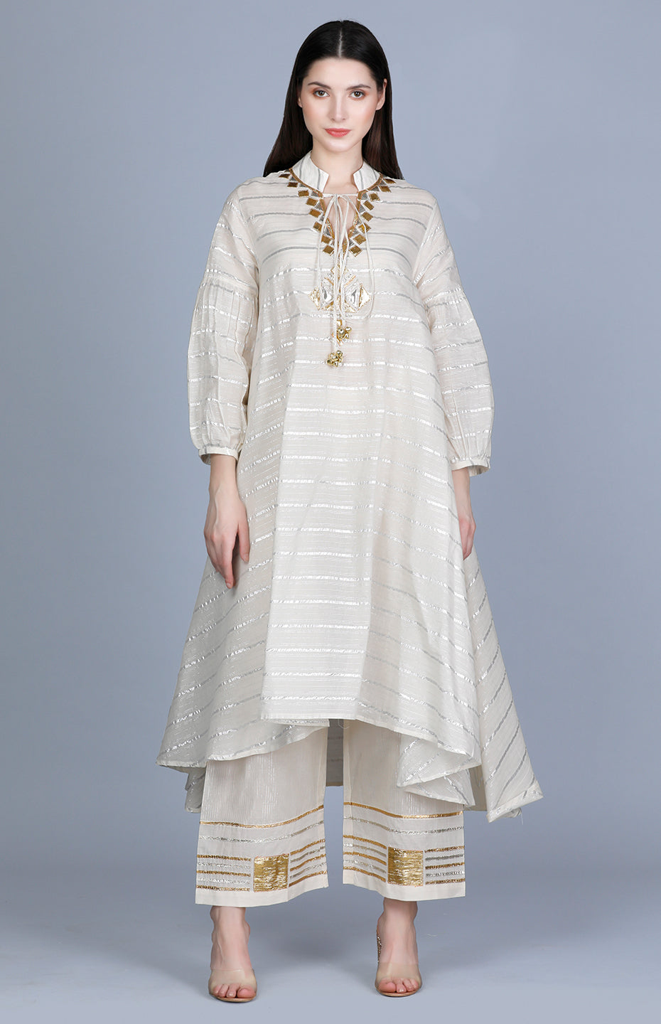 Barfi Offwhite Circular Tunic