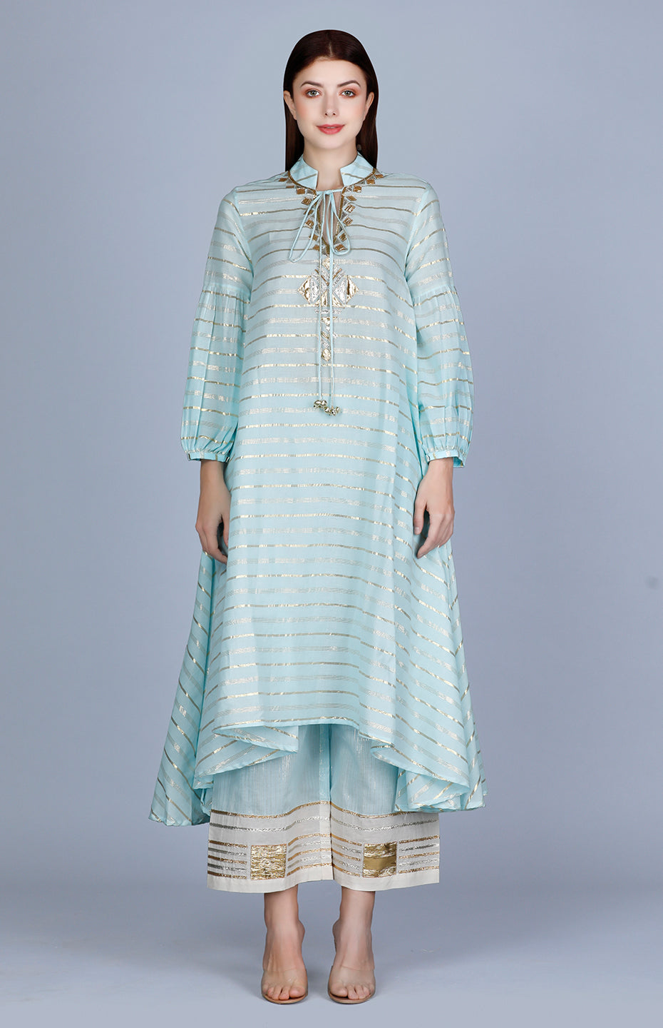 Barfi Pastel Blue Circular Tunic