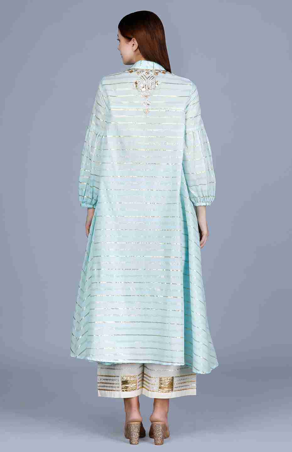 Barfi Pastel Blue Circular Tunic