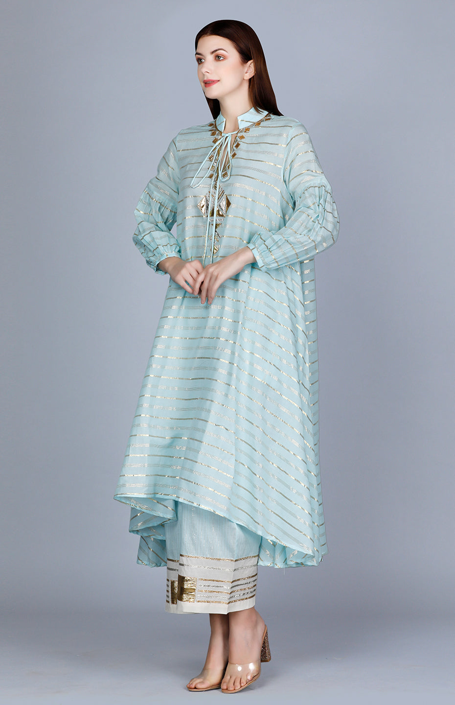 Barfi Pastel Blue Circular Tunic