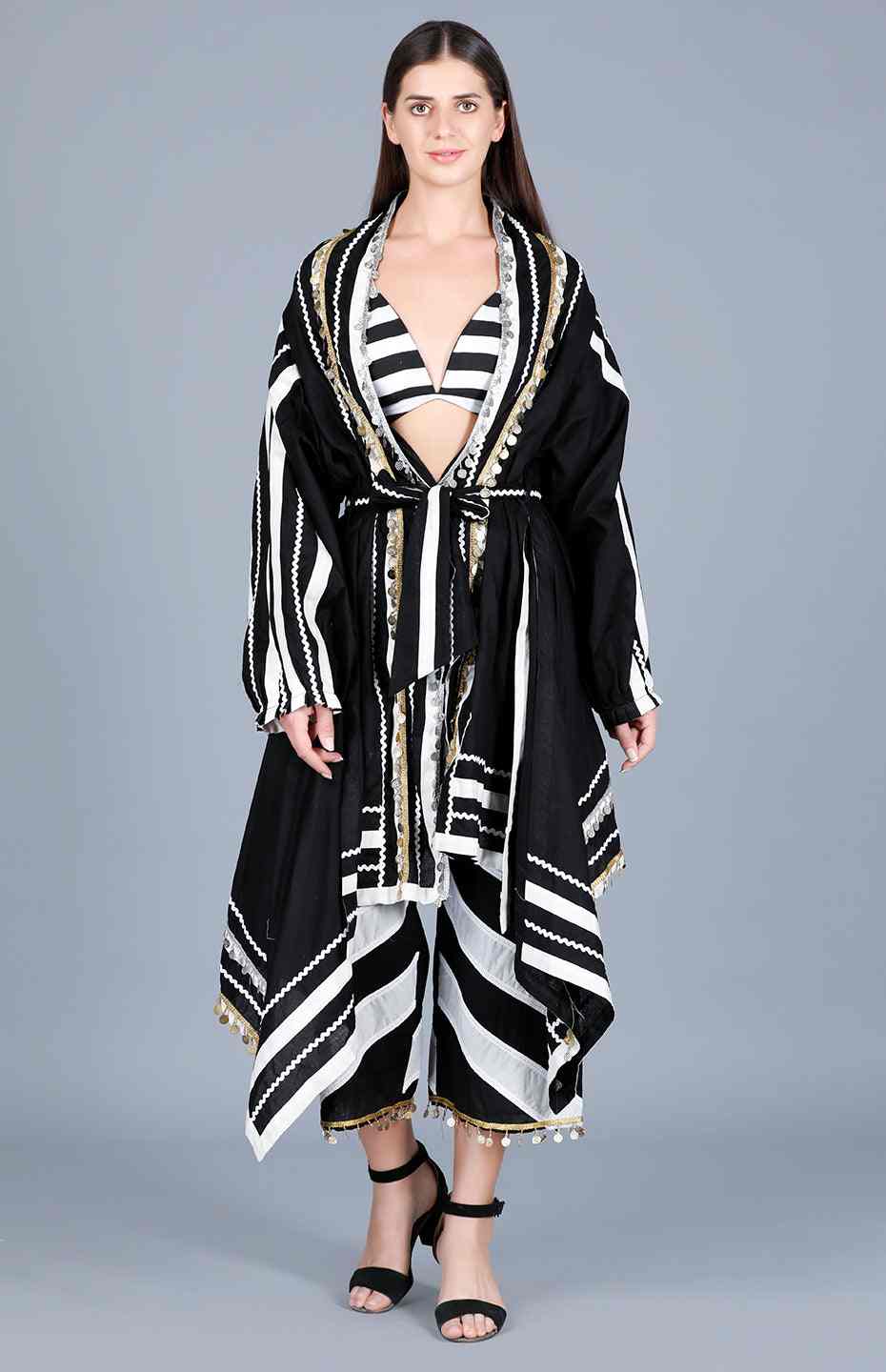 Black & Off White Culottes