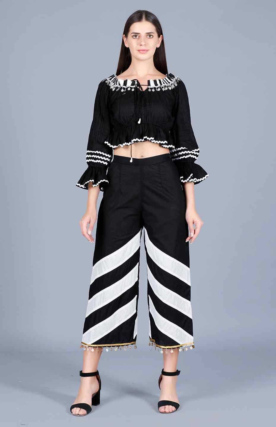 Black & Off White Culottes