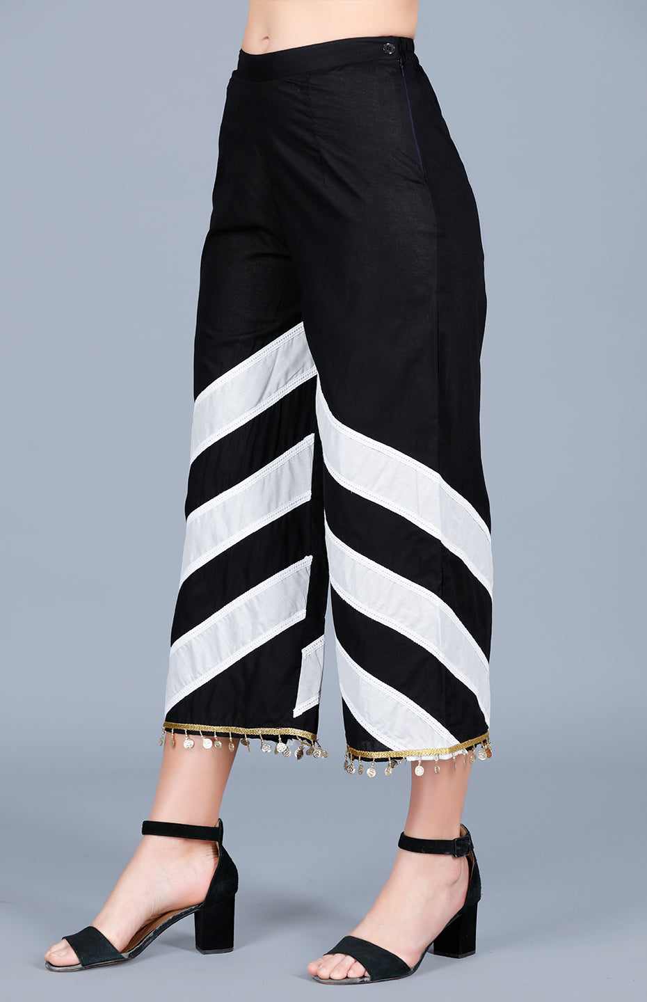 Black & Off White Culottes