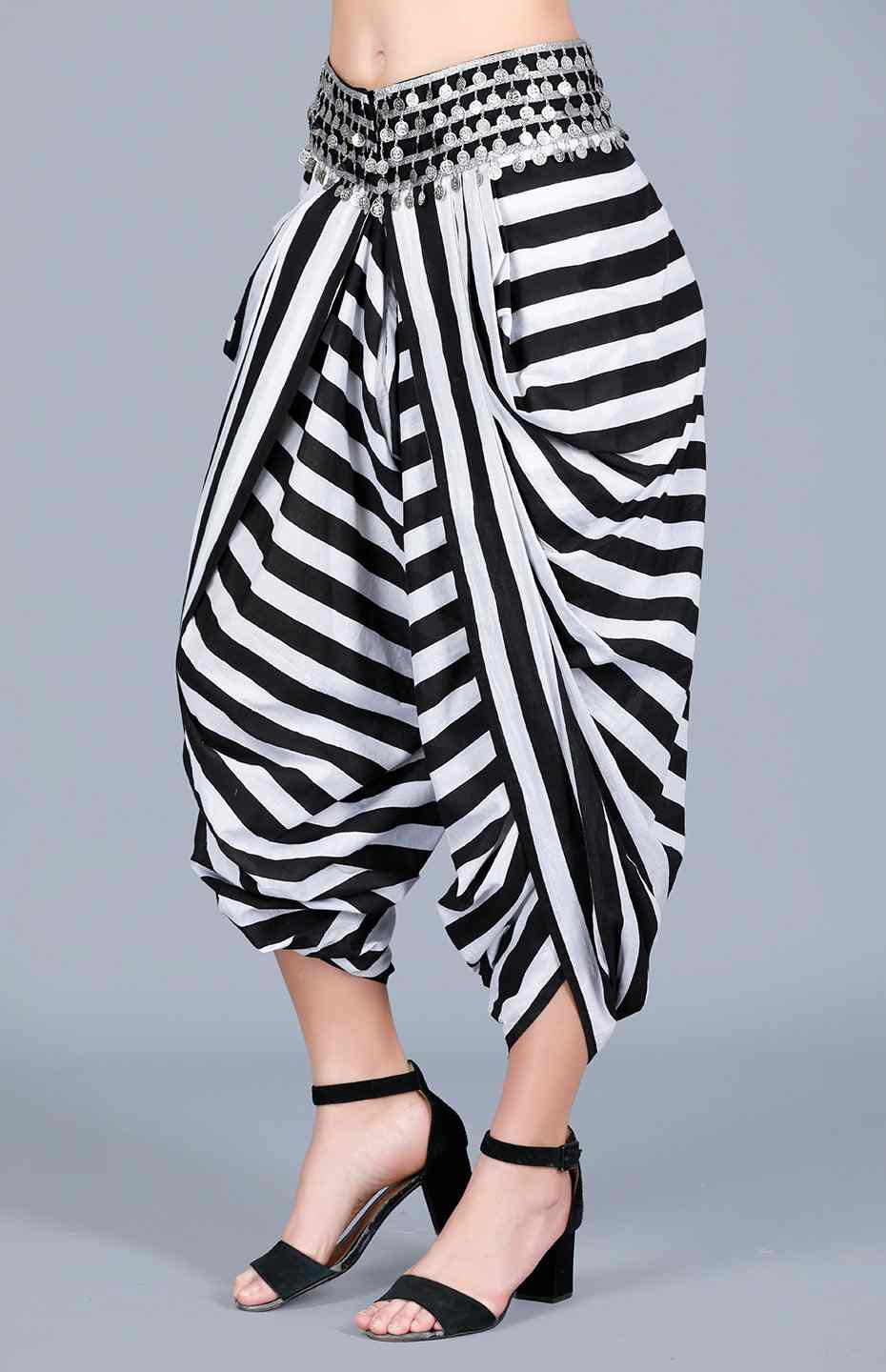 Black & Off White Dhoti