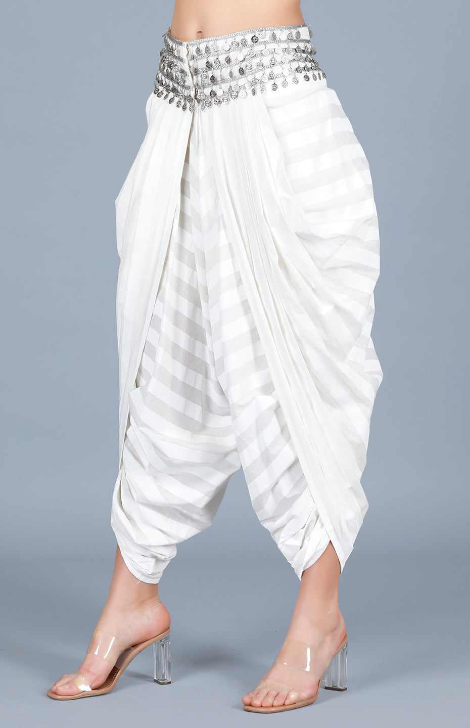 Off White Stripe Dhoti