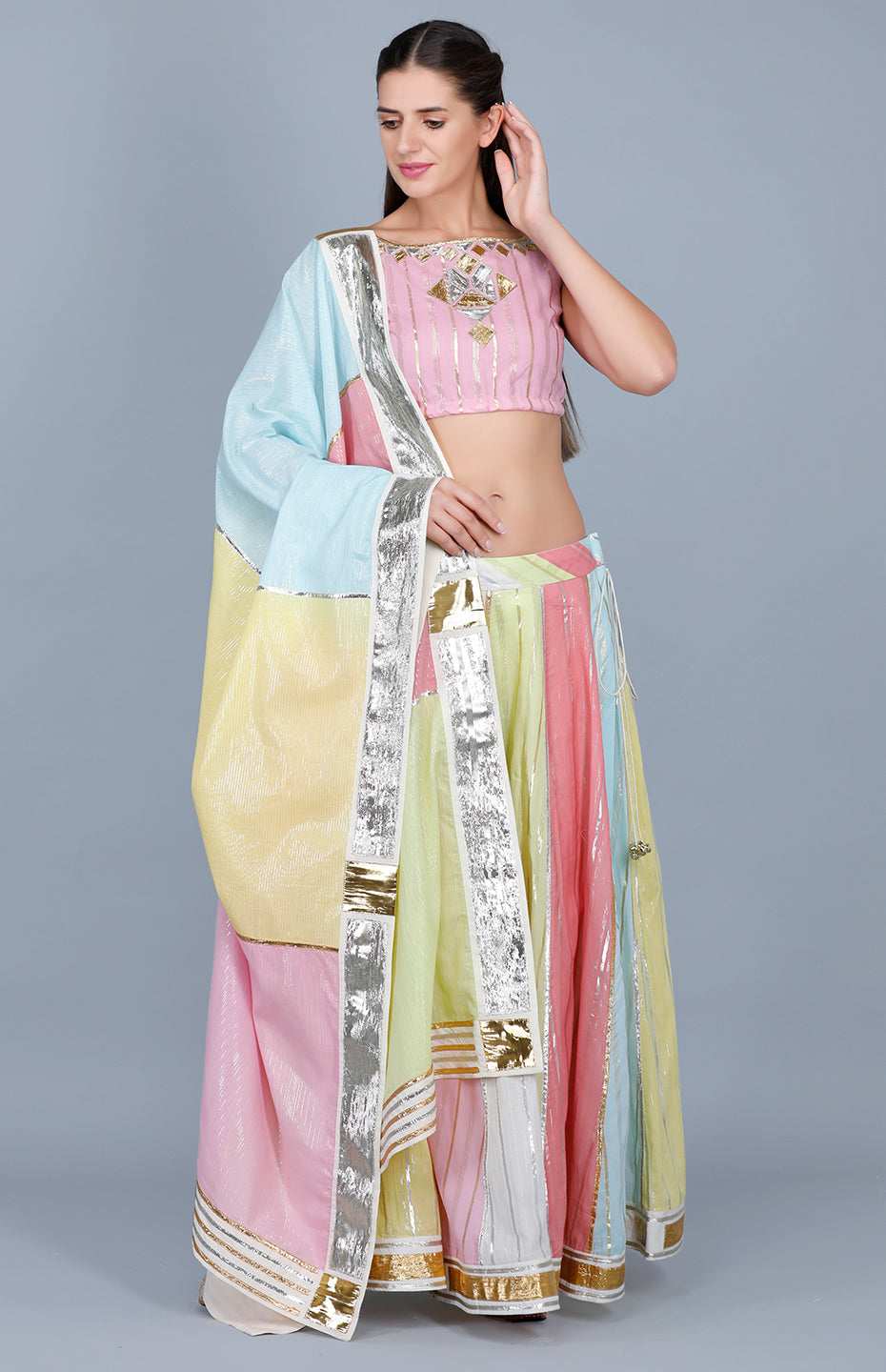 Multi Panelled Barfi Dupatta