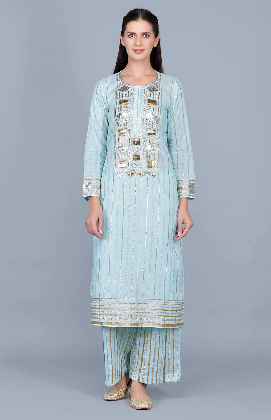 Barfi Pastel Blue Kali Kurta