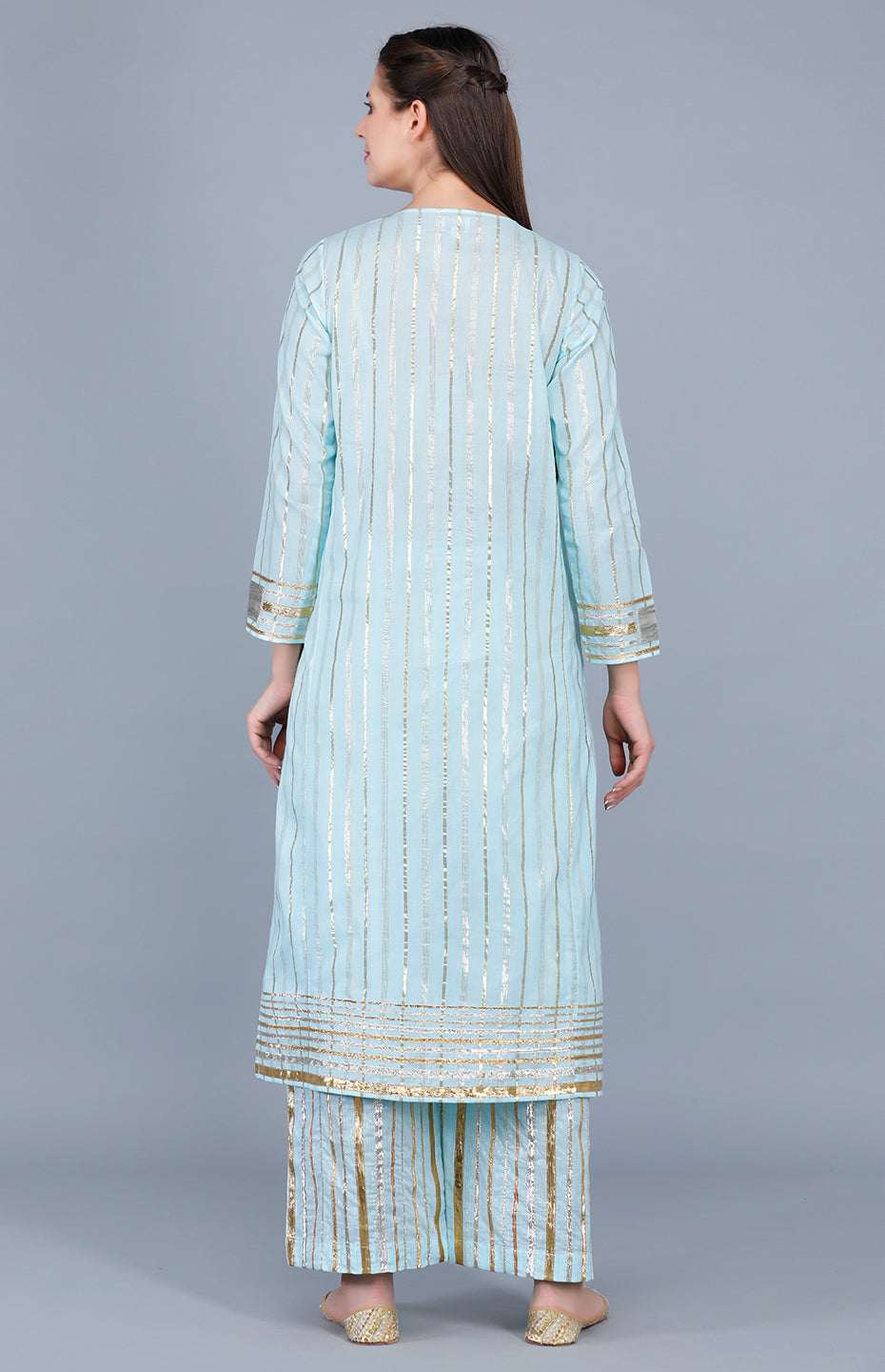 Barfi Pastel Blue Kali Kurta