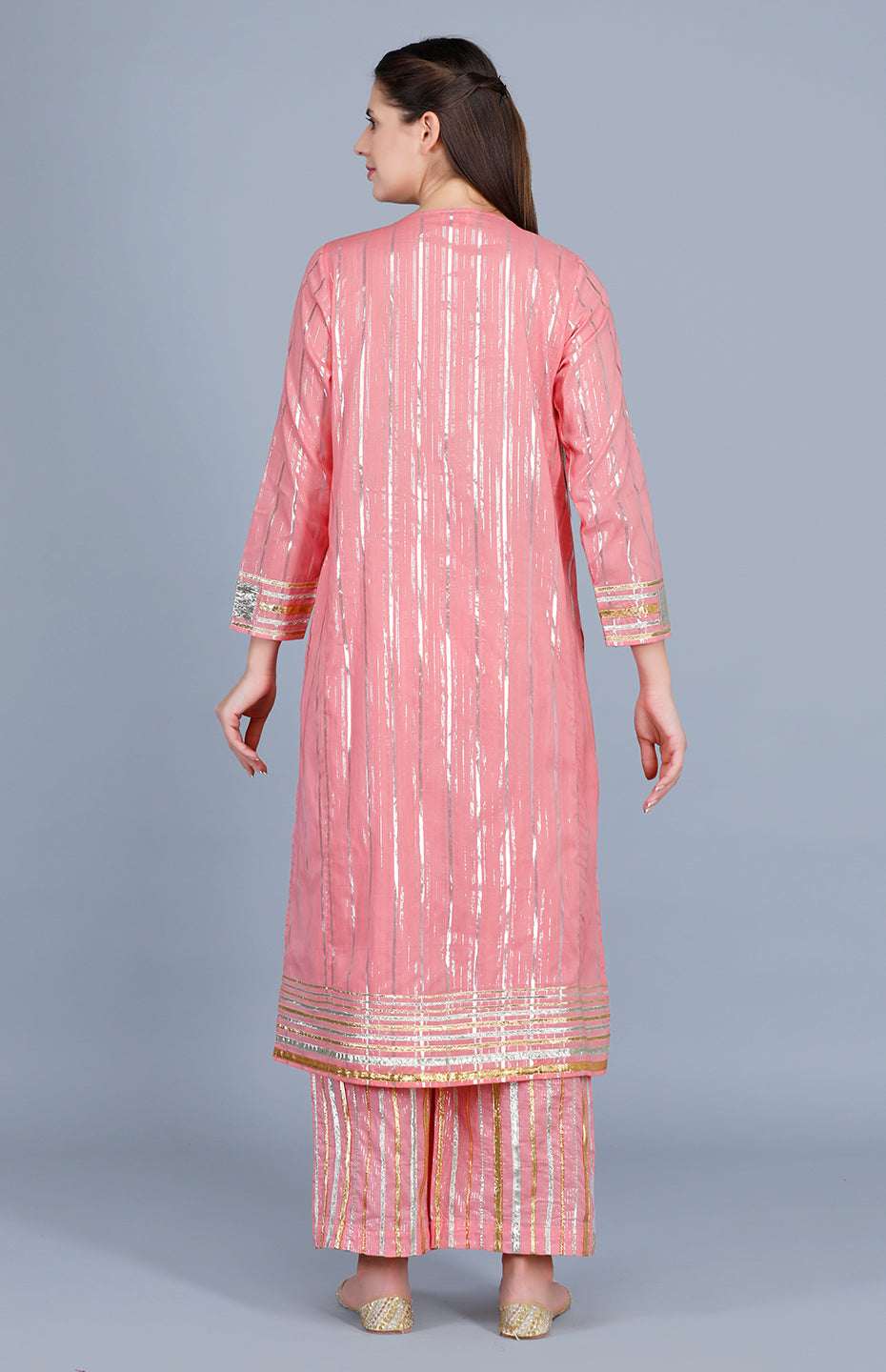 Barfi Peach Kali Kurta