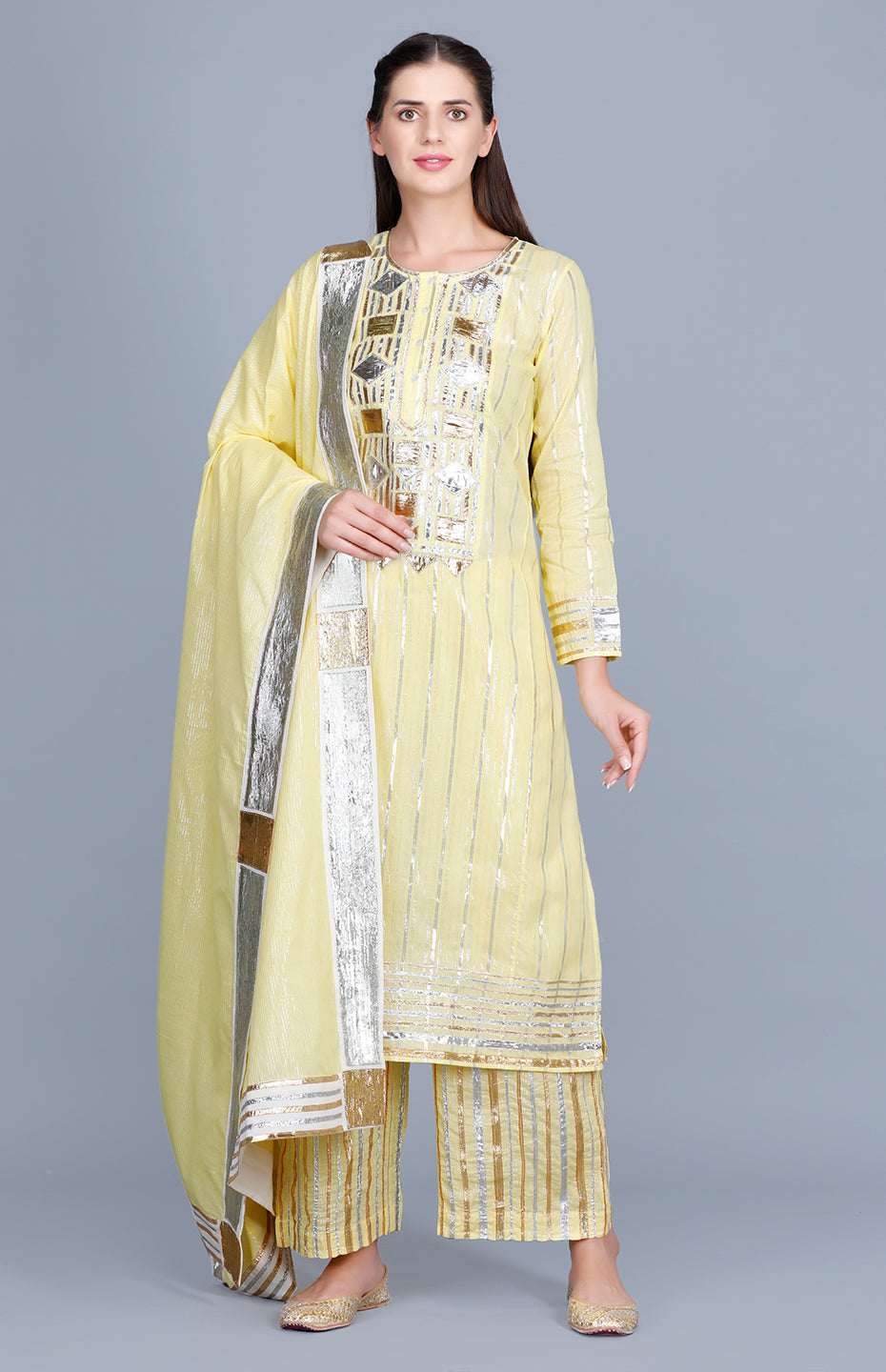Barfi Yellow Kali Kurta