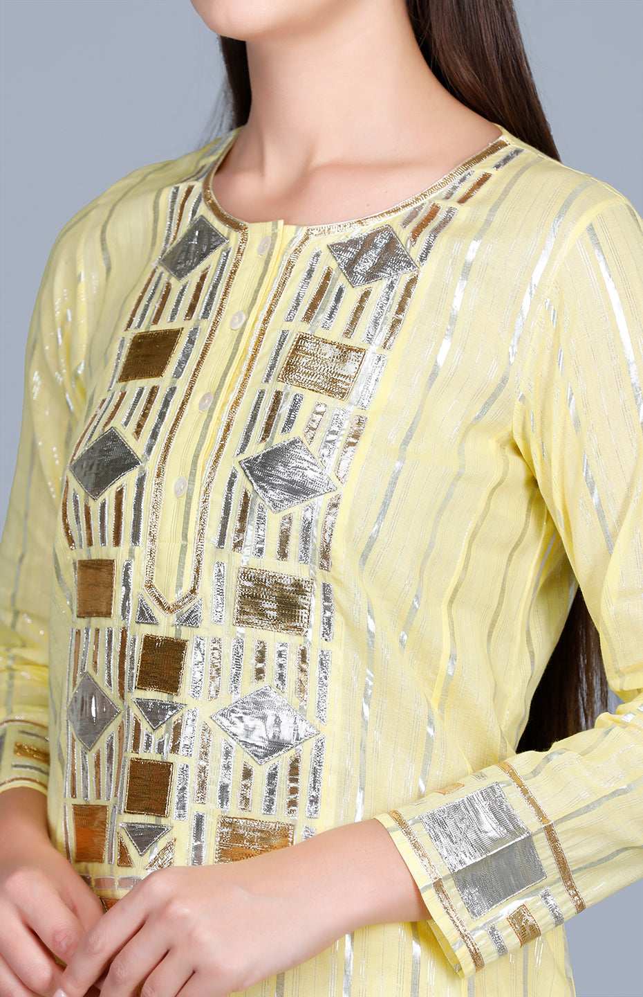 Barfi Yellow Kali Kurta