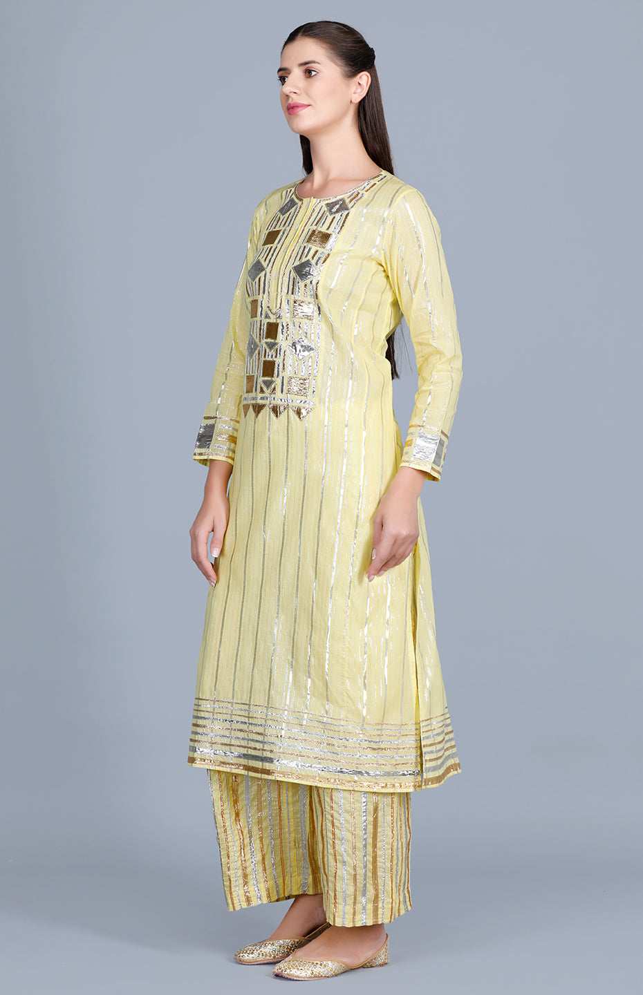 Barfi Yellow Kali Kurta