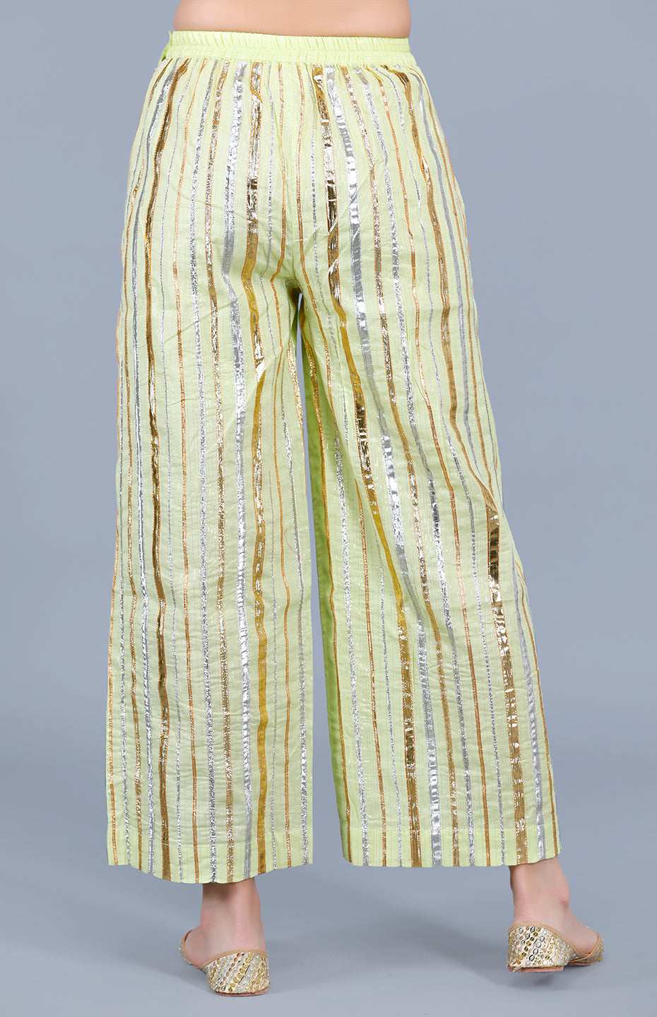 Lime Green Gota Patti Memoni
