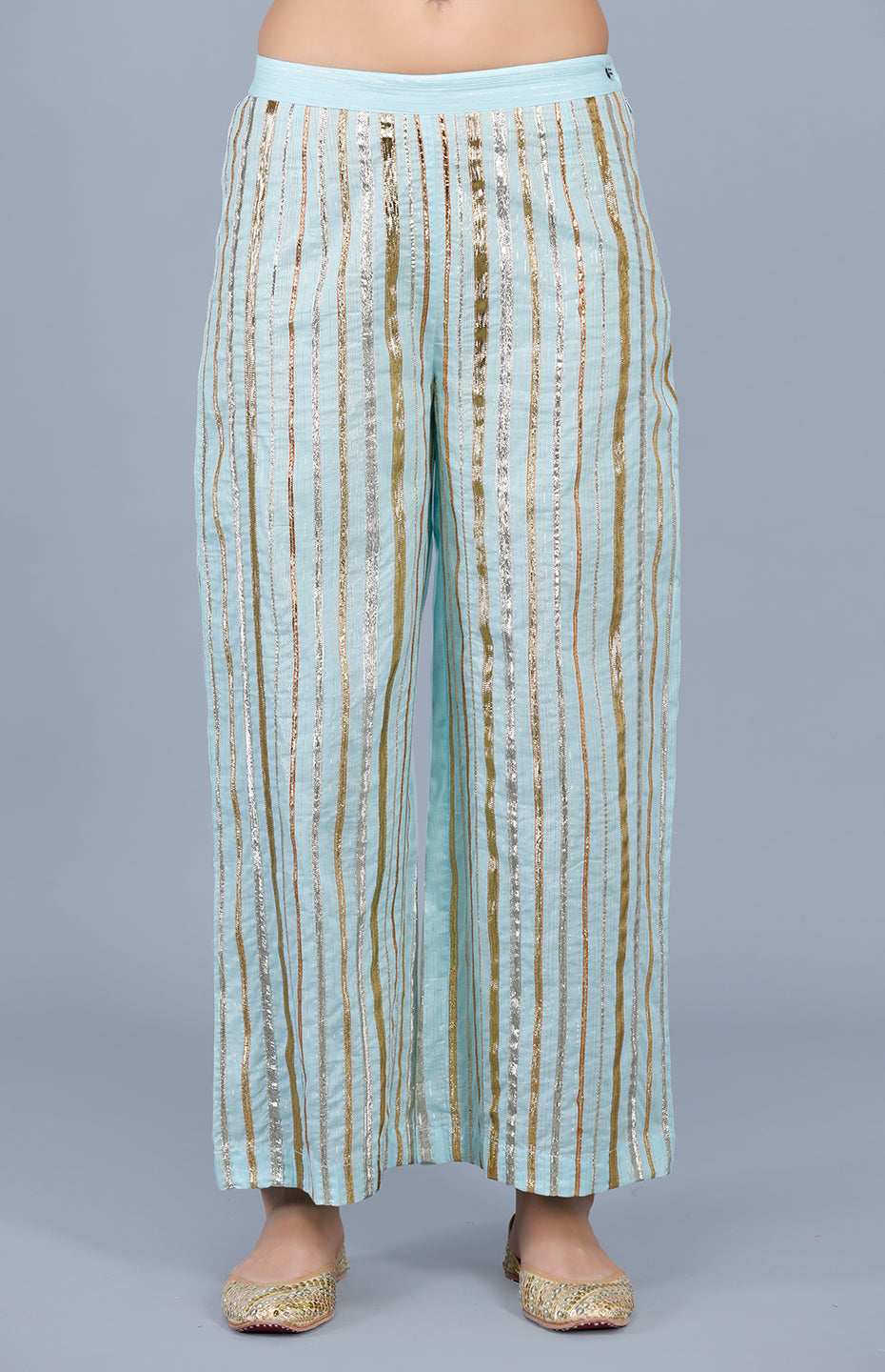 Pastel Blue Gota Patti Memoni