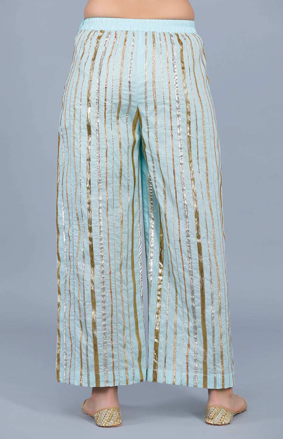 Pastel Blue Gota Patti Memoni