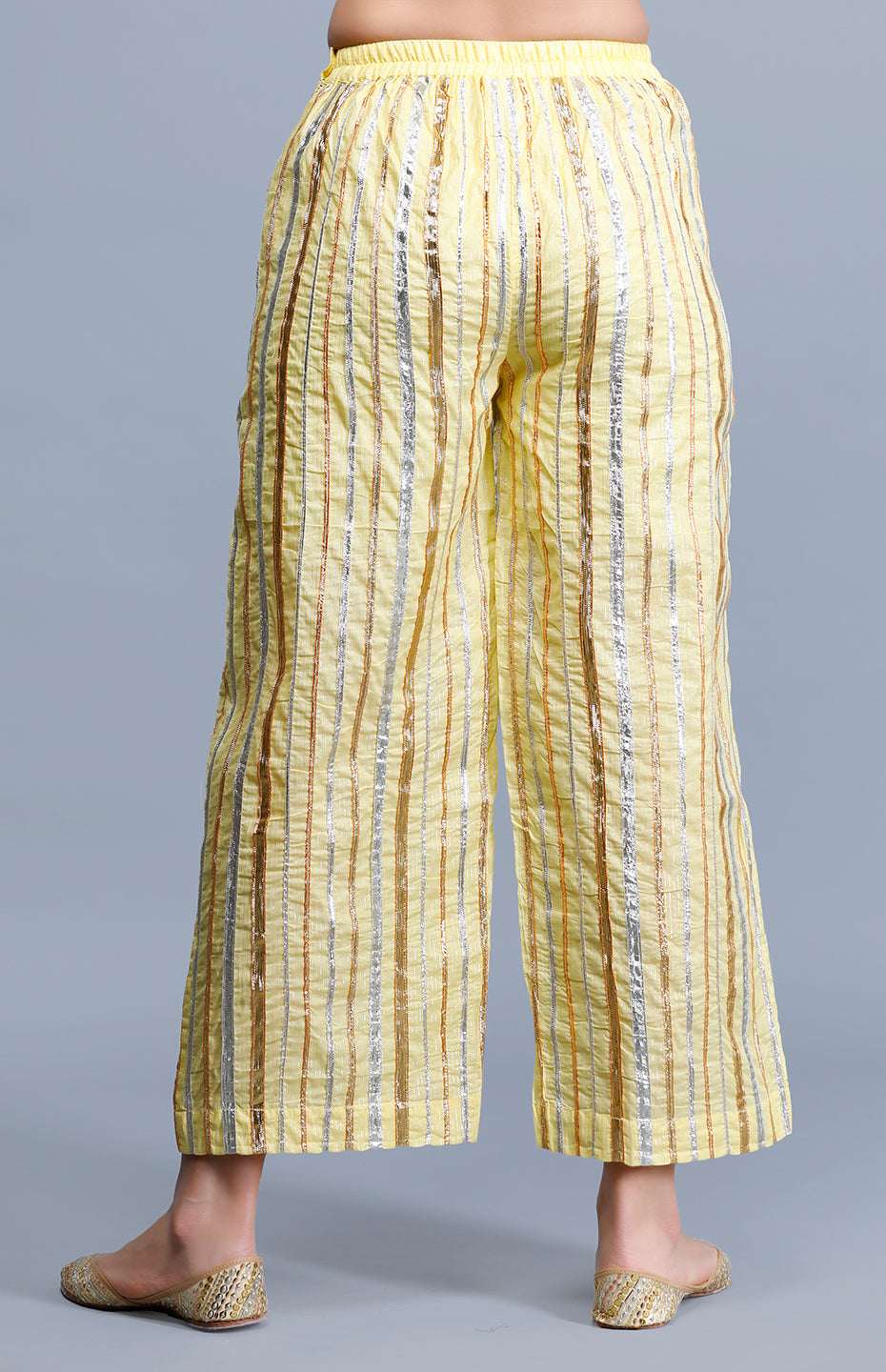 Yellow Gota Patti Memoni
